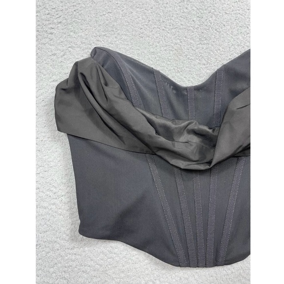 NWT REVOLVE Womens Size L Hailee Bustier Top Black Strapless Draped Corset Boned - Picture 4 of 5